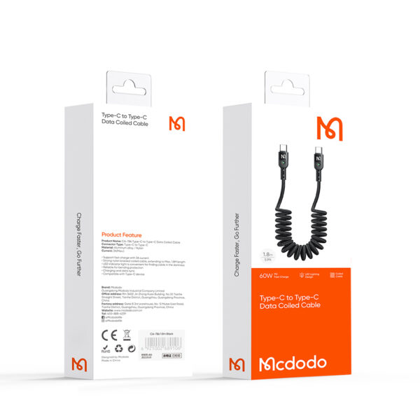 USB-C to USB-C Spiral Charging Cable 1.8m  60W – Mcdodo CA-7860 – Bild 17
