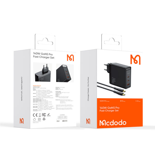 140W GaN5 Pro Schnellladegerät + 1.2m 240W USB-C zu USB-C Kabel – Mcdodo CH-2913 – Bild 20