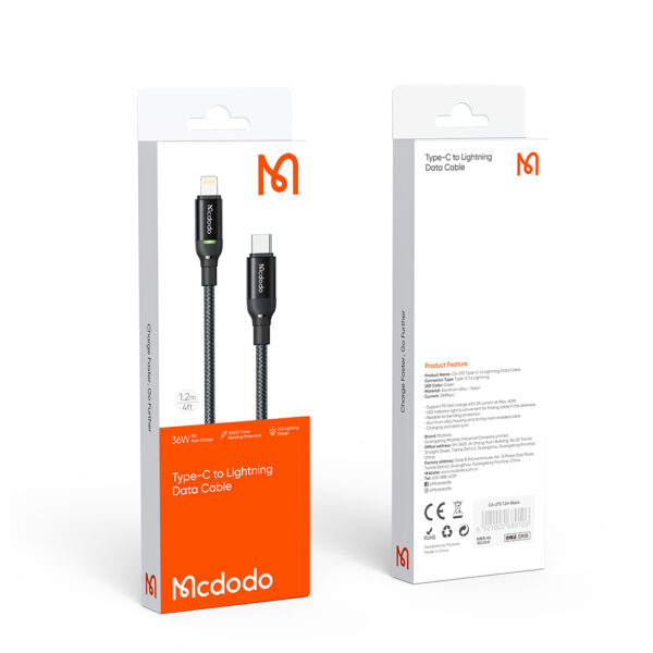 USB-C auf Lightning Kabel – 1.2 m, 60W Unterstützung, PD 36W für Apple - Mcdodo CA-2720 – Bild 11