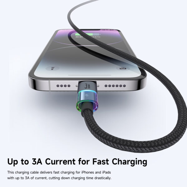 USB-A to Lightning RGB Cable with 7 Color Lights & 3A Fast Charging – Mcdodo CA-8170 – Bild 5