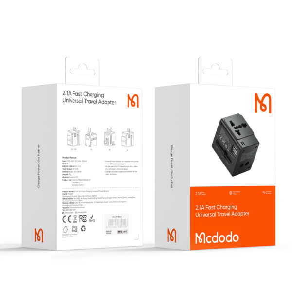 2.1A Universal Travel Adapter with Dual USB - Mcdodo CP-4120 – Bild 15