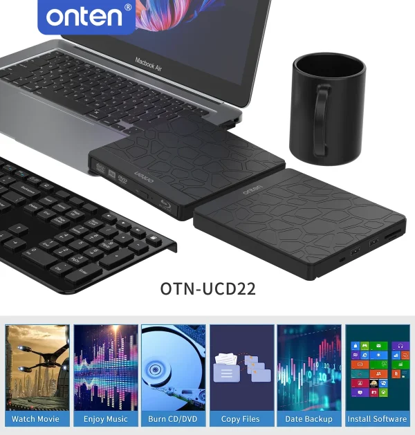 Externes Blu-ray/DVD/CD-Laufwerk – Onten OTN-UCD22 – Bild 8