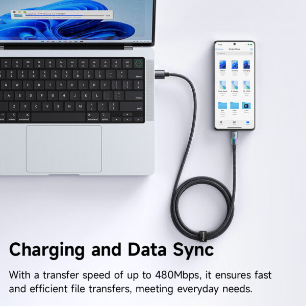 USB-A to USB-C RGB Cable with 7 Color Lights & 6A Fast Charging – Mcdodo CA-8180 – Bild 7