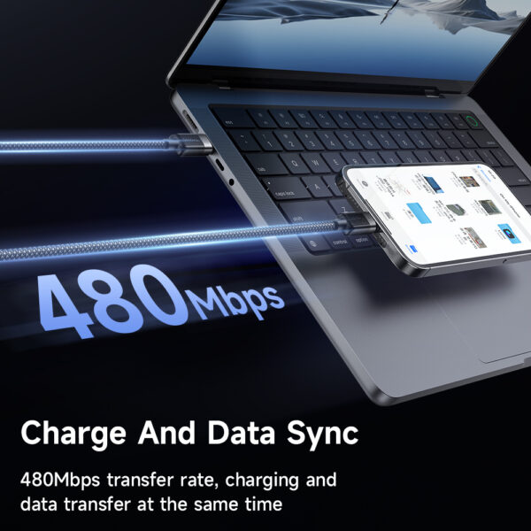 USB-C auf Lightning Magnetisches Schnellladekabel mit grünem Licht – Mcdodo CA-2010, 36W, 1,2 Meter, selbstaufrollend – Bild 7