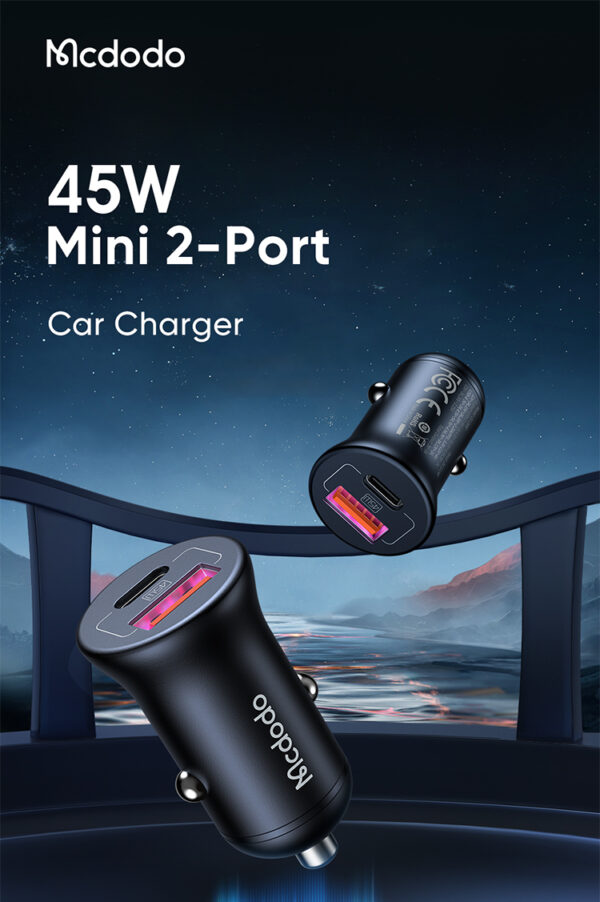 45W PD + 5A Fast Car Charger with USB-A & USB-C - Mcdodo CC-2680 – Bild 3