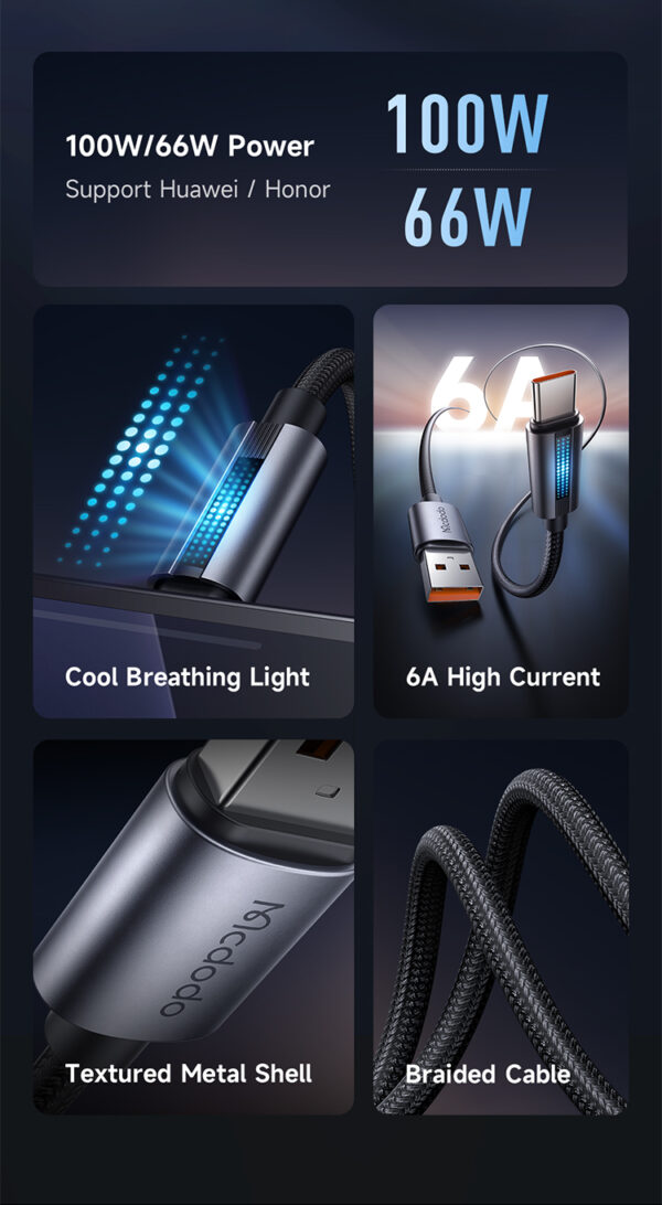 USB-A auf USB-C Ladekabel mit Atmungslicht – Mcdodo CA-5180 – Bild 11