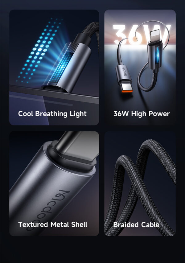USB-C to Lightning Charging Cable with Breathing Light – Mcdodo CA-5710 – Bild 12