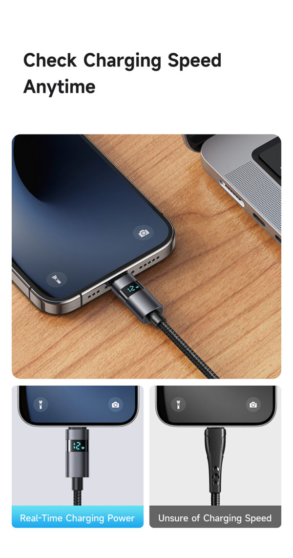 USB-A-zu-Lightning-Ladekabel mit horizontalem LED-Display und 3A Stromstärke – Mcdodo CA-6490 – Bild 12