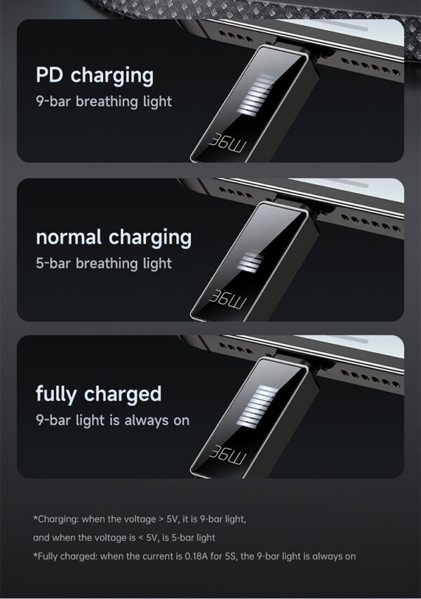 Lightning Charging Cable with Rhythm LED Display, 36W, 1.2m – Mcdodo CA-4960 – Bild 10