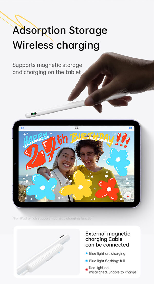 Digitaler Stylus-Stift mit Displayanzeige – für iPad – mit magnetischem Ladekabel – Mcdodo PN-8922 – Bild 15