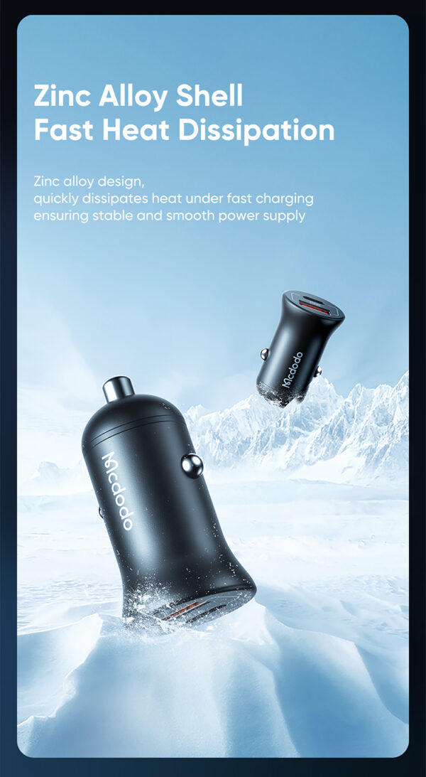45W PD + 5A Fast Car Charger with USB-A & USB-C - Mcdodo CC-2680 – Bild 9