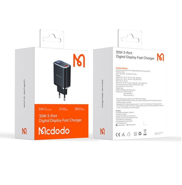 3-Port Digitaler Schnellladeadapter 30W – Mcdodo CH-2180 – Bild 13