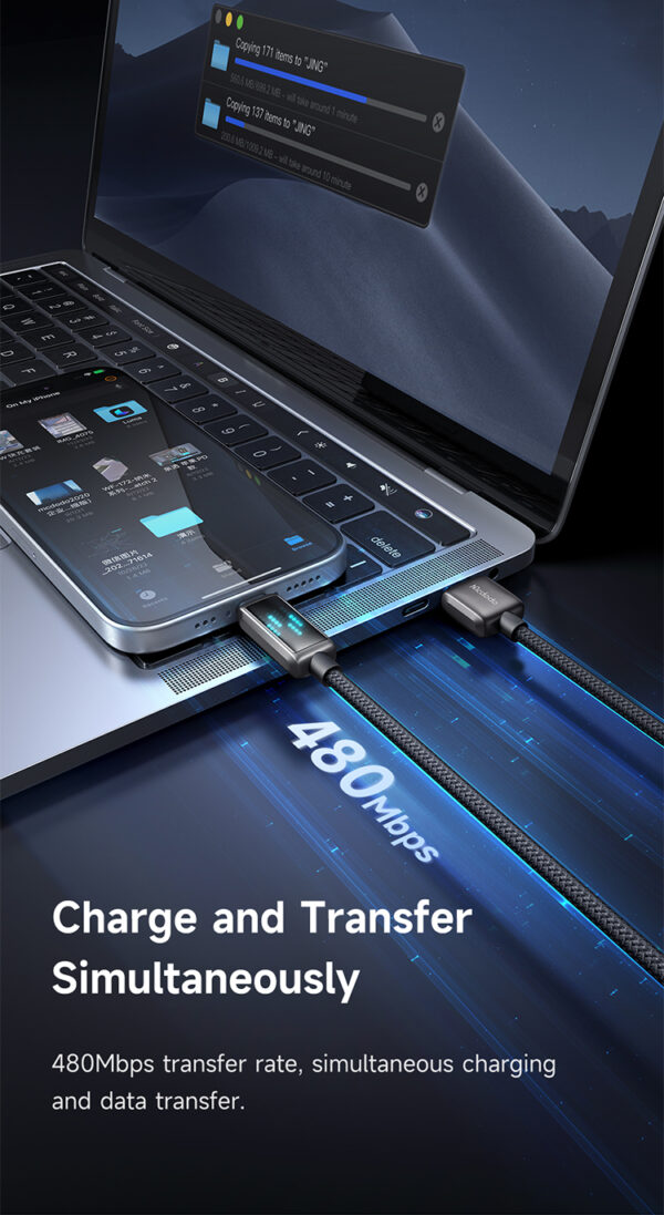 USB-A-zu-Lightning-Kabel mit Eisblauem Licht, 3A Schnellladung, 1,2 m Länge – Mcdodo CA-5250 – Bild 14