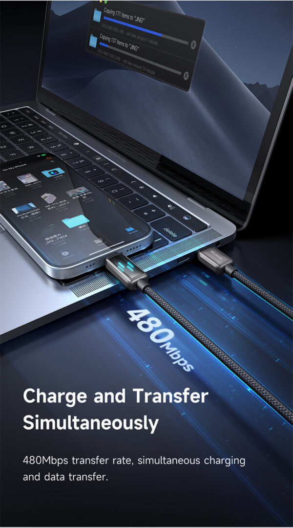 Transparent USB-C to USB-C Charging Cable 100W – Mcdodo CA-4250 – Bild 11