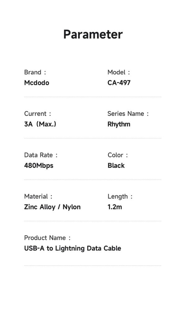 Lightning Charging Cable with Rhythm LED Indicator, 12W, 1.2m – Mcdodo CA-4970 – Bild 14