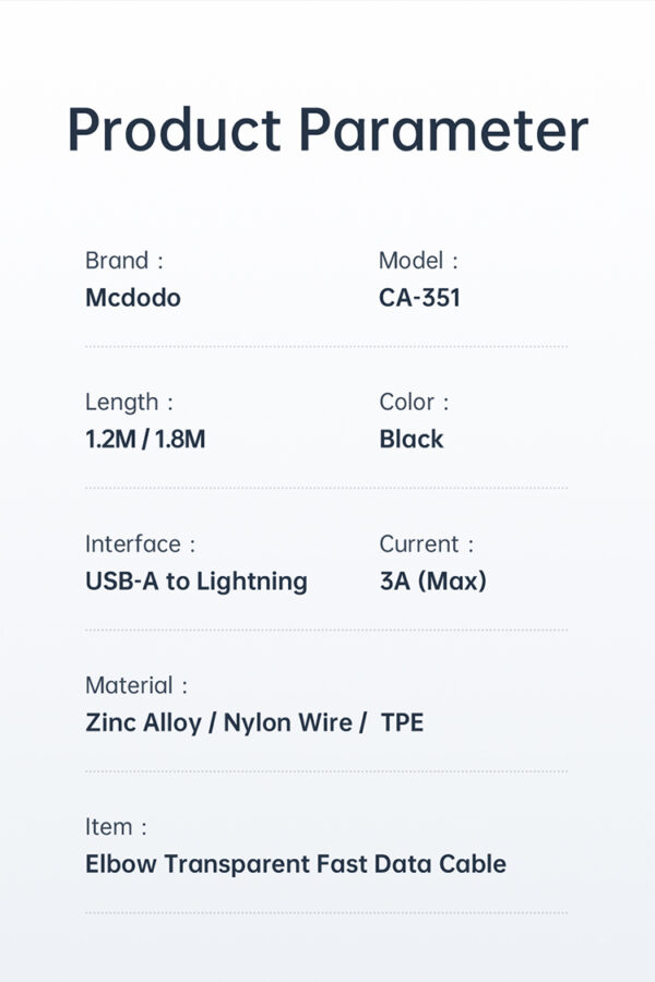 USB-A auf Lightning Schnellladekabel mit 90°-Winkel 1,2 m – Mcdodo CA-3510 – Bild 15