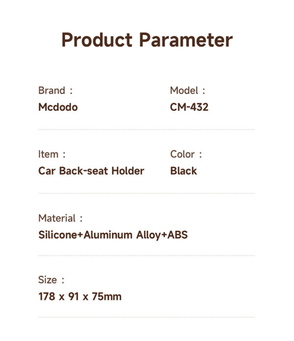 Kopfstützen-Halterung für Tablet und Handy – Mcdodo CM-4320 – Bild 16