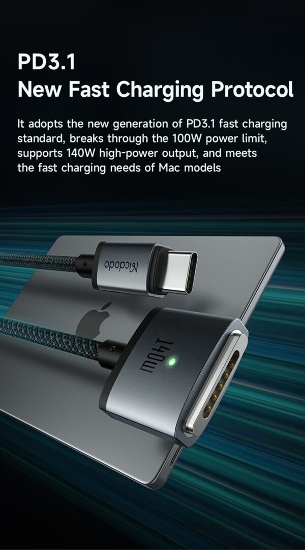 USB-C to Magsafe 3 Magnetic Charging Cable 140W , 2m - Mcdodo CA-1470 – Bild 13
