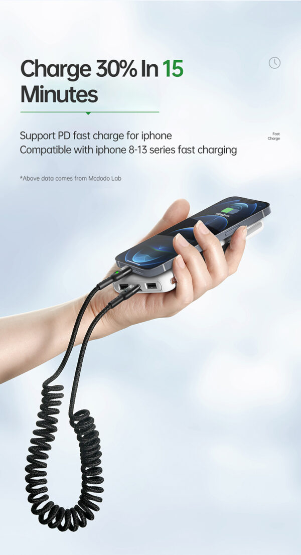 Spiralkabel USB-C auf Lightning 1,8 m - Mcdodo CA-1960 – Bild 10