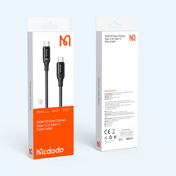 USB-C to USB-C Cable – 1.2m 100W - Mcdodo CA-2730 – Bild 13