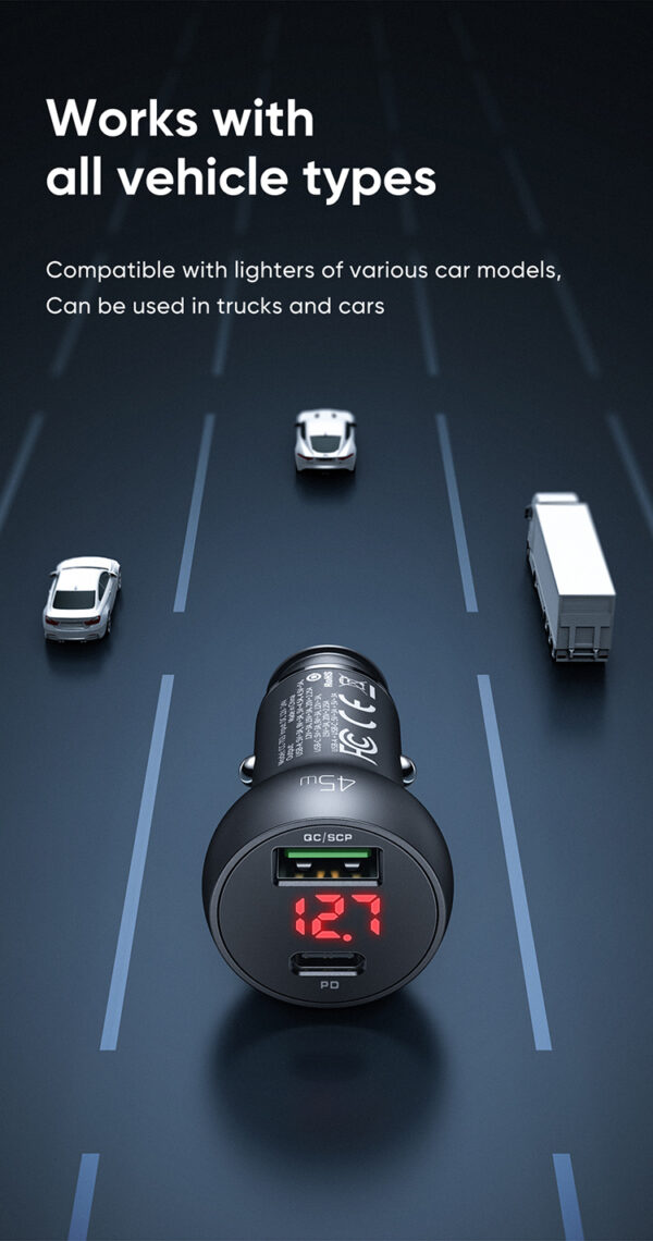45W Digital Display Dual Car Charger – Mcdodo CC-7030 – Bild 9
