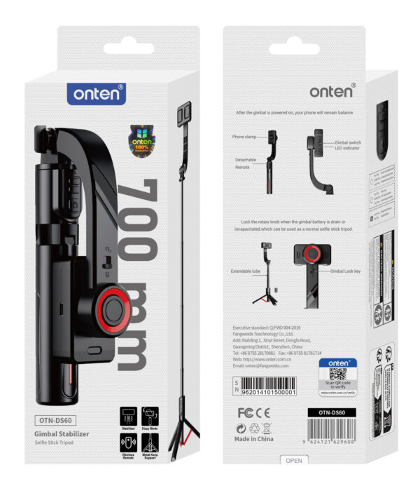 Gimbal Stabilizer Tripod Selfie Stick – Onten OTN-DS60 – Bild 2