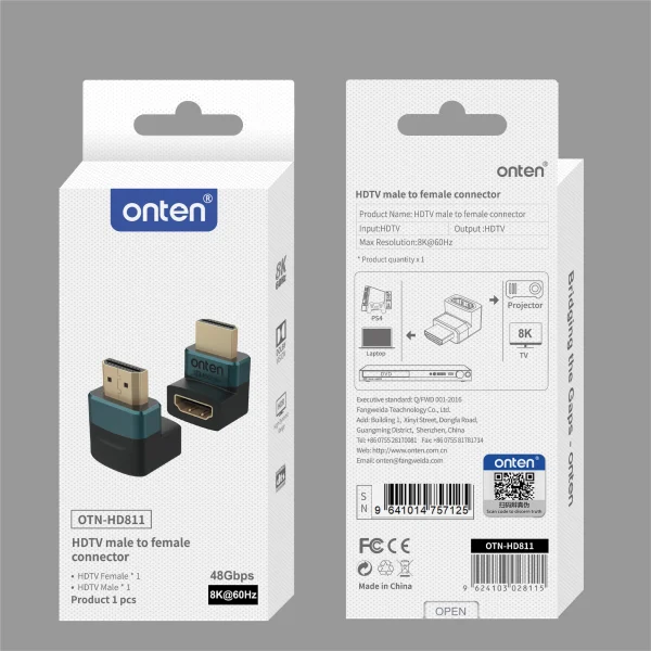 90° HDMI Male to Female Adapter – Onten OTN-HD811 – Bild 2