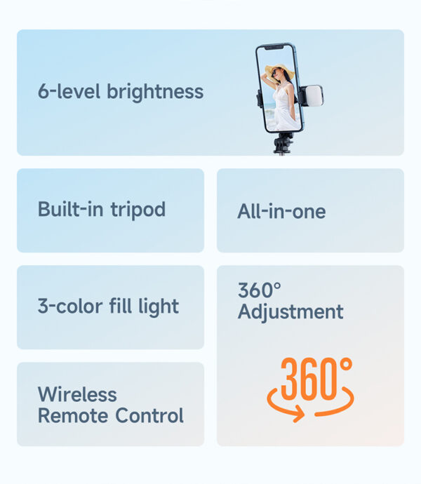 Bluetooth Selfie Stick mit Fülllicht – Mcdodo SS-1781 – Bild 7