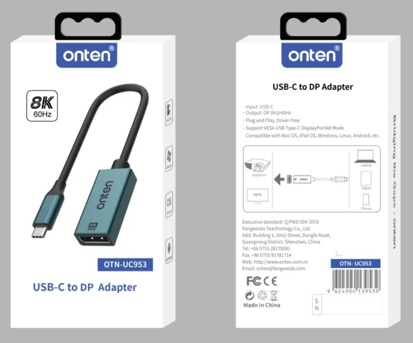 USB-C to DisplayPort Adapter – Onten OTN-UC953 – Bild 2