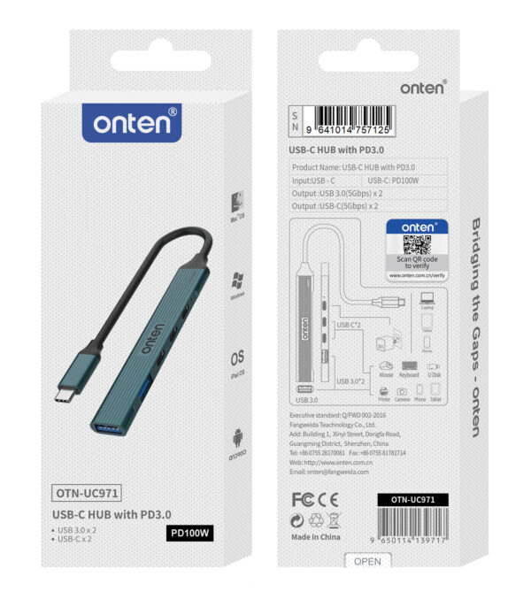 USB-C Hub mit PD 100W – Onten OTN-UC971 – Bild 6