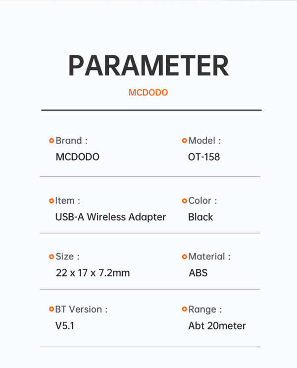 USB-A Wireless Adapter – Mcdodo OT-1580 – Bild 13