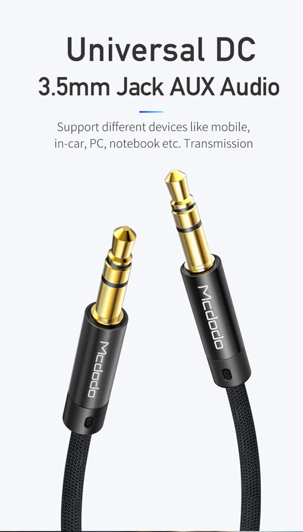 3.5mm Male-to-Male AUX Audio Cable 1.2 m - Mcdodo CA-6640 – Bild 3