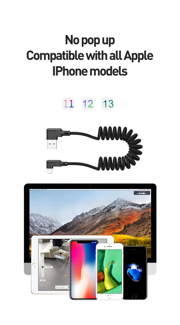 USB-A auf Lightning Spiral-Datenkabel 1,8 m - Mcdodo CA-7300 – Bild 7