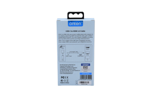 ONTEN USB-C-zu-HDMI 2.0 Kabel – Bild 3