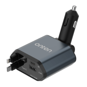 4-in-1 Retractable Car Charger – Onten OTN-CW71