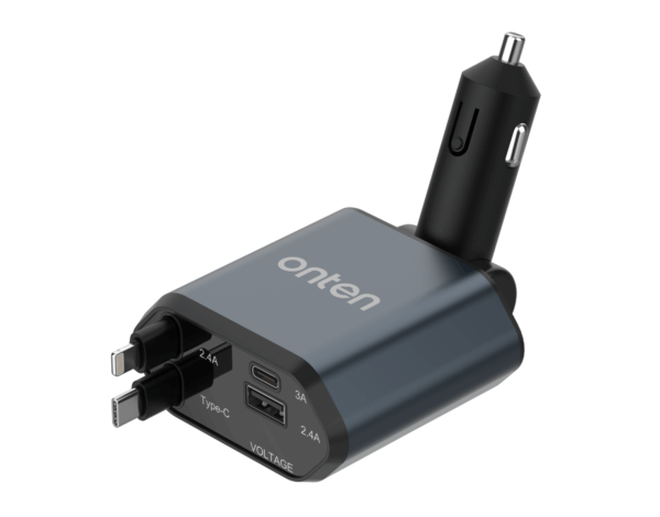 4-in-1 Retractable Car Charger – Onten OTN-CW71