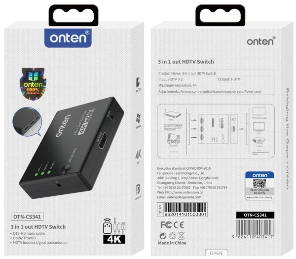 HDMI Switch 3 in 1 Out – Onten OTN-CS341 – Bild 2