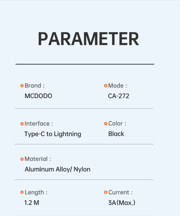 USB-C auf Lightning Kabel – 1.2 m, 60W Unterstützung, PD 36W für Apple - Mcdodo CA-2720 – Bild 10