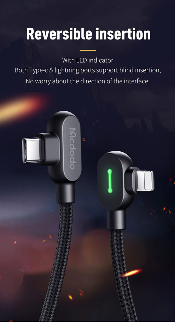 90° Type-C to Lightning PD Fast Charging Cable 1.8m, 36W – Mcdodo CA-7371 – Bild 9
