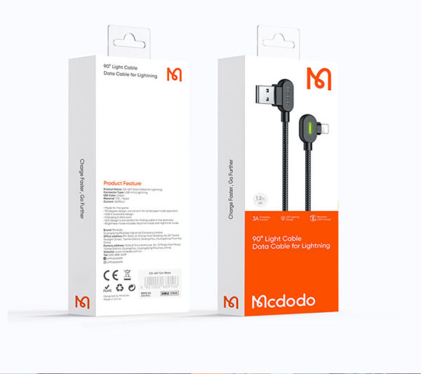 90° Elbow Lightning Cable with LED 1.8m – Mcdodo CA-4673 – Bild 17