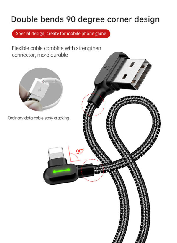 90° Elbow Lightning Cable with LED 1.8m – Mcdodo CA-4673 – Bild 7
