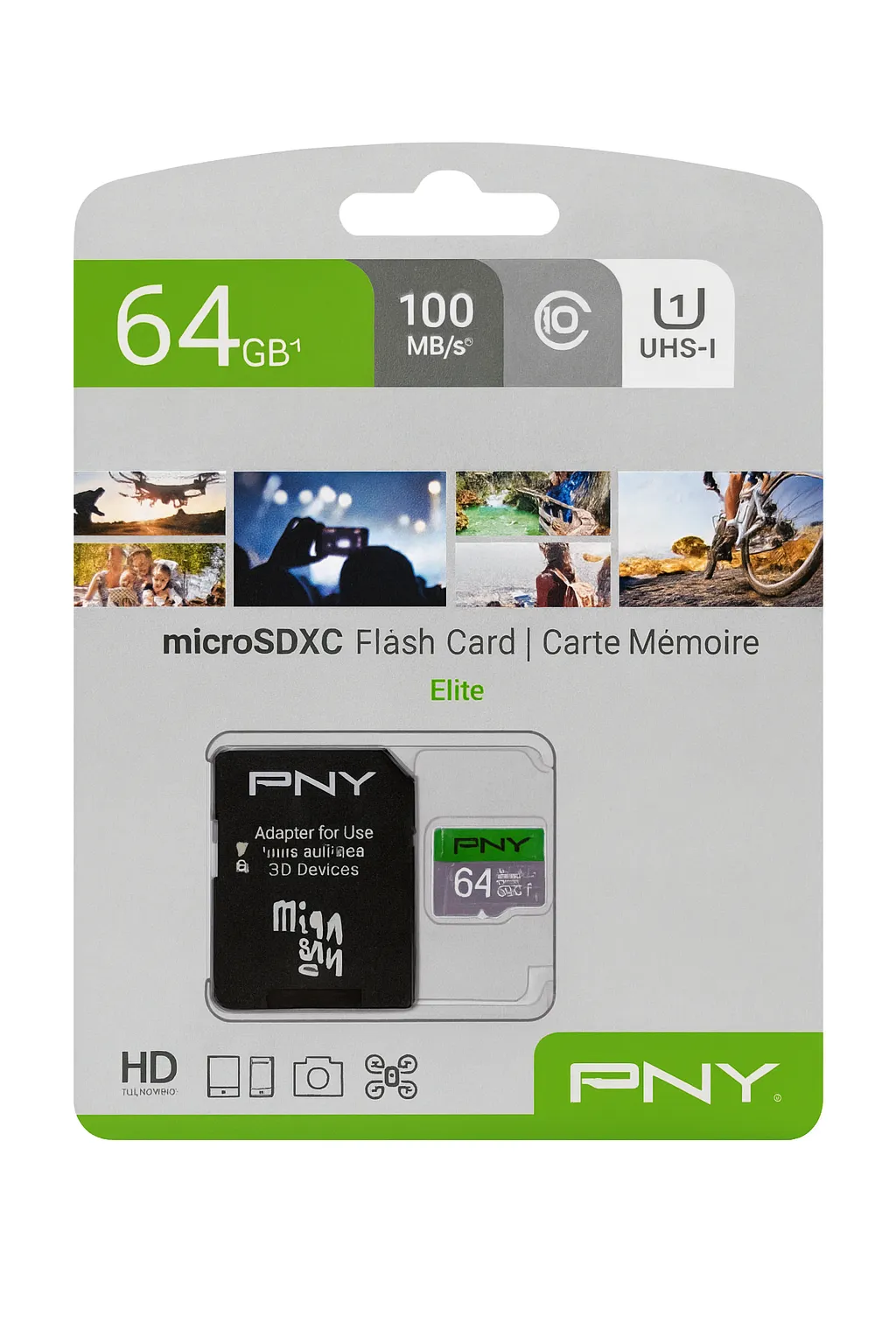 PNY microSDXC Flash Card Elite 64GB mit SD-Adapter