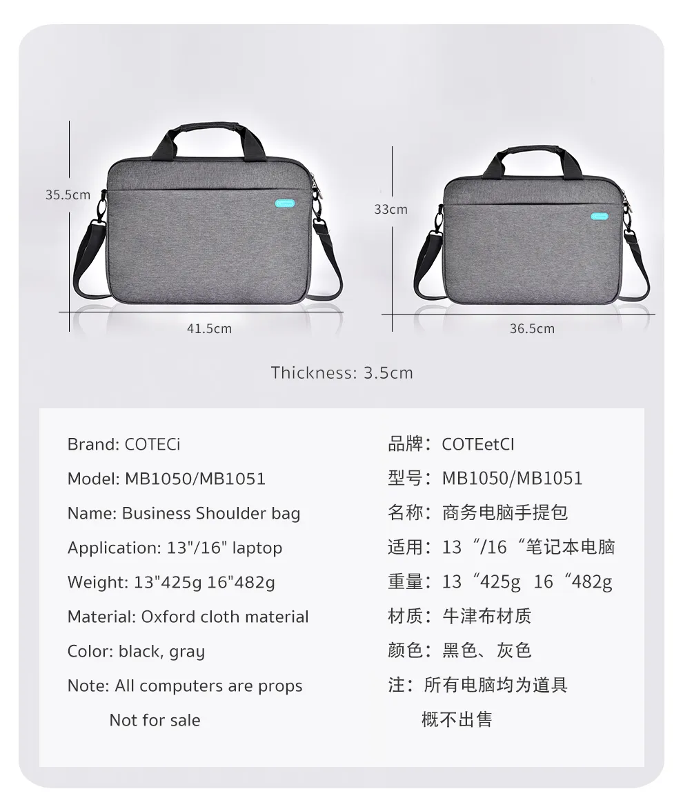 COTECi Laptoptasche Modell 1051 – Business-Design in 13" und 16" | Techmann