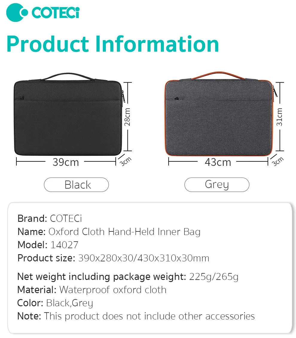 COTECi Laptoptasche 14027 – Wasserdichte Hülle für 14–16 Zoll Laptops | Techmann