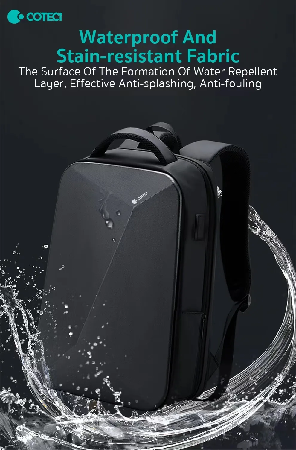 COTECi Space Series 14028 – Diebstahlsicherer Rucksack mit USB & Laptopfach | Techmann