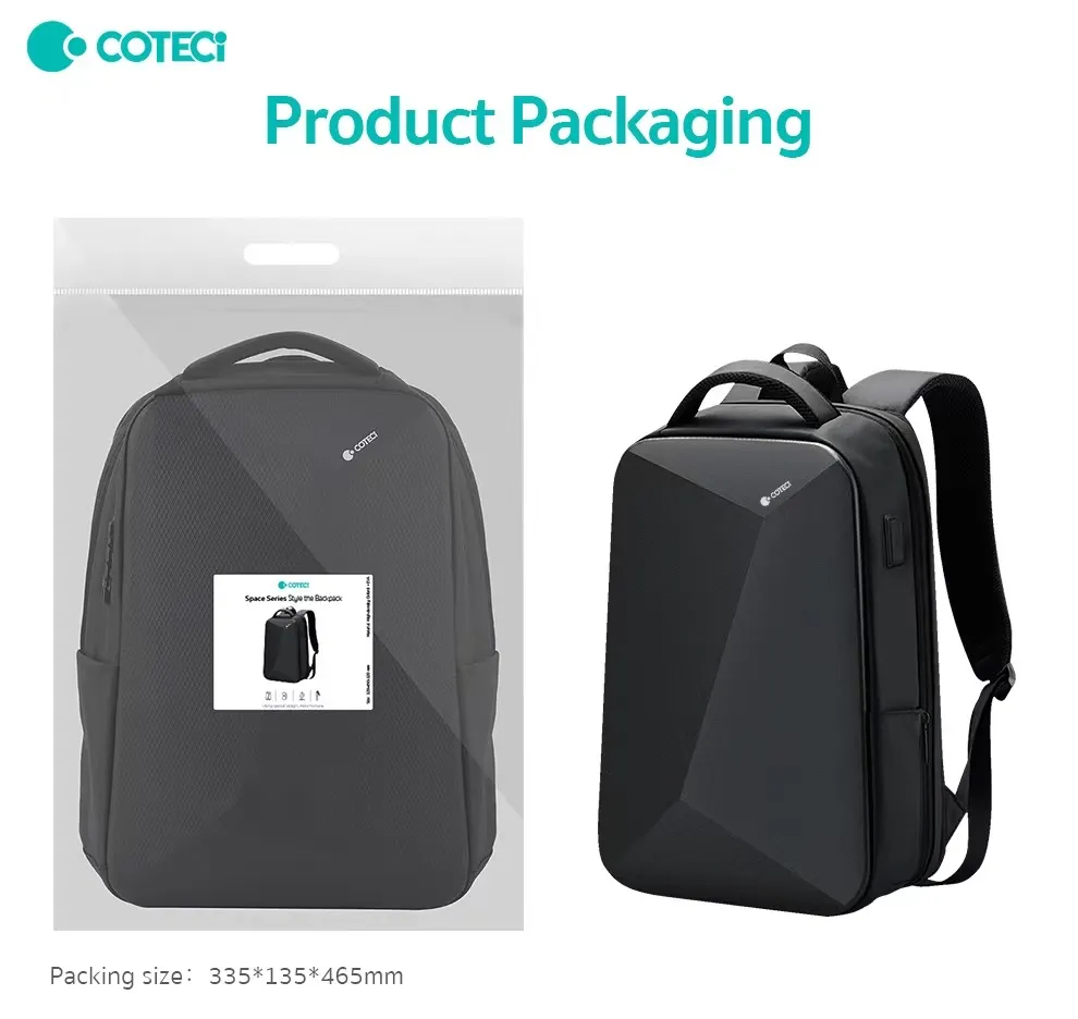 COTECi Space Series 14028 – Diebstahlsicherer Rucksack mit USB & Laptopfach | Techmann