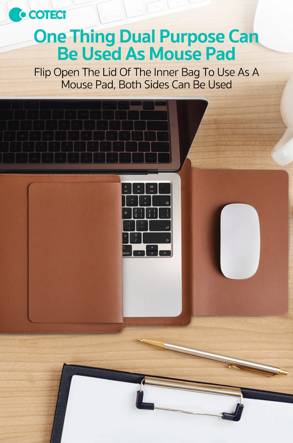PU-Laptophülle Modell 17008 – geeignet für 14–16 Zoll Notebooks - COTECi