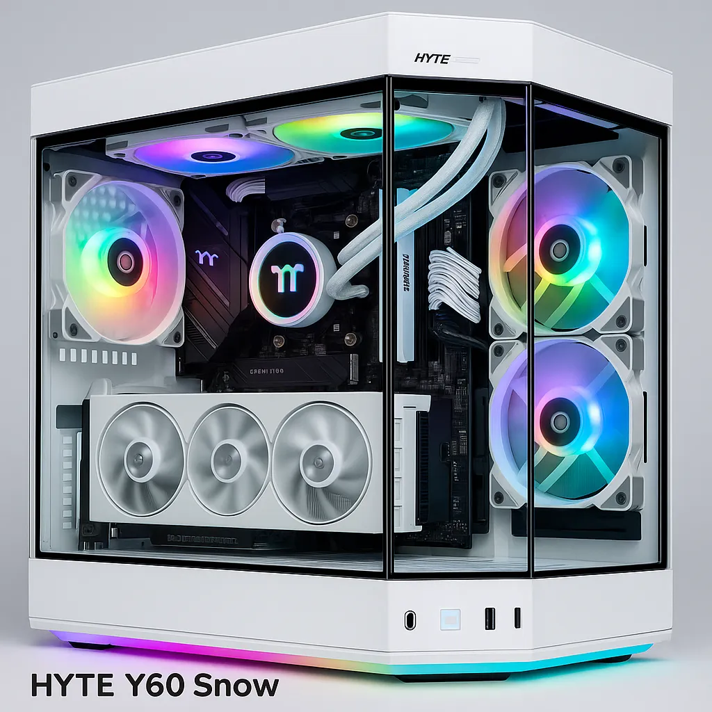 Gaming-PC HYTE Y60 Snow – Sofort verfügbar bei Techmann